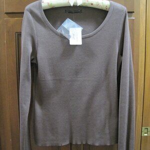 NWT Peruvian Connection Truffle Beaumont Sweater Top M